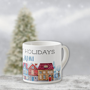 Happy Holidays, Decorative Name on Christmas 6oz Espresso Cup