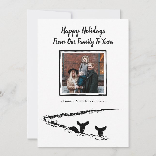 Happy Holidays Deer Card (Front)