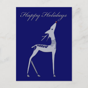 Happy Holidays - deer reindeer Holiday Postcard