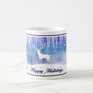 Happy Holidays Deer Scene Coffee Mug