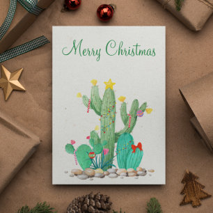 Happy Holidays Desert Cactus Southwest Holiday Card