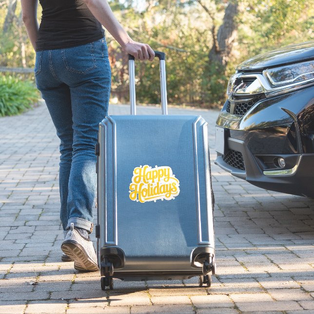 Happy Holidays Digital Graphic Art (Suitcase Insitu)