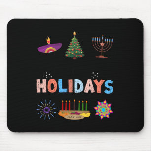 Happy Holidays Diwali Kwanzaa Hanukkah Christmas  Mouse Pad