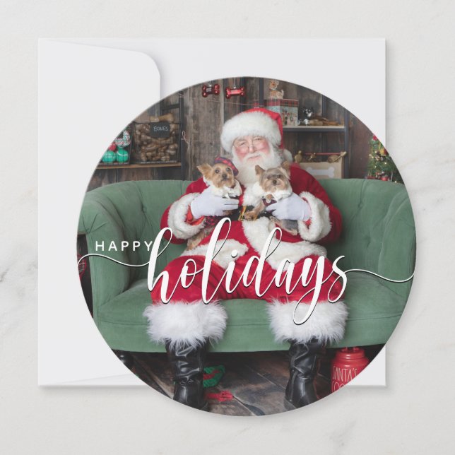 Happy Holidays Dog Photo Christmas (Front)