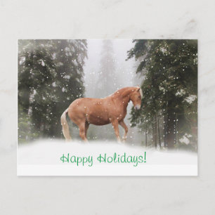 Happy Holidays Draught Horse Postcard
