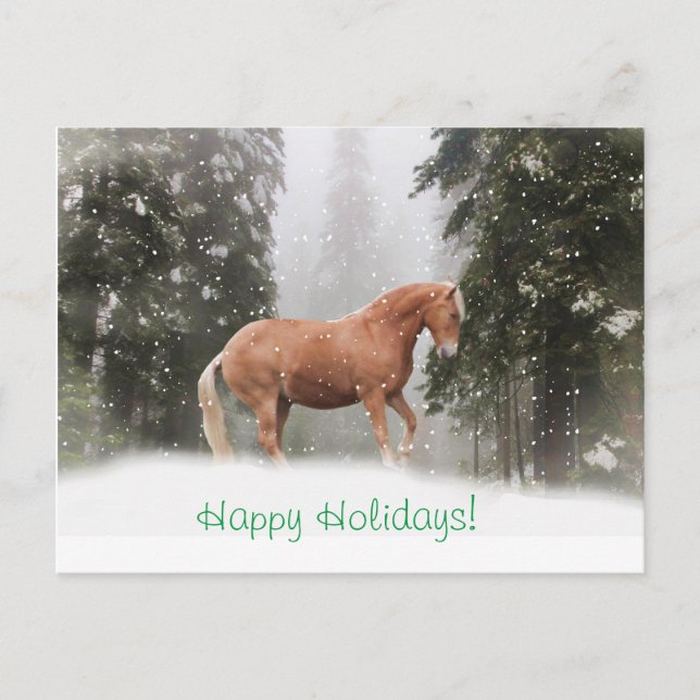 Happy Holidays Draught Horse Postcard (Front)