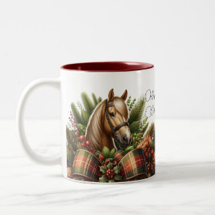 Happy Holidays Dressage Christmas Two-Tone Coffee Mug
