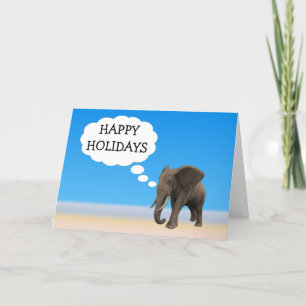 Happy Holiday's Elephant Holiday Card