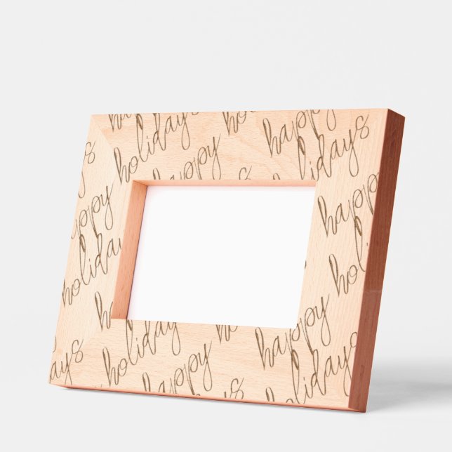 Happy Holidays Etched Wood Typography Timeless Joy Frames (Left)