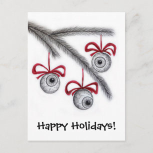 Happy Holidays Eyeballs postcard