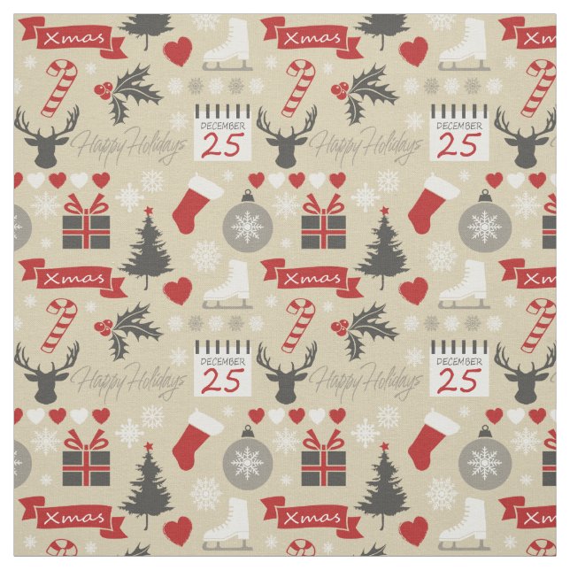 Happy Holidays Fabric (Swatch)
