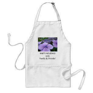 HAPPY HOLIDAYS Family Friends Apron Gift Hydrangea