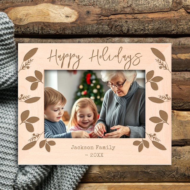 Happy Holidays Family Name  Etched Frames (Creator Uploaded)