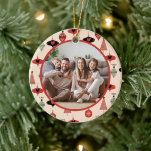 Happy Holidays Family Photo Christmas  Ceramic Ornament