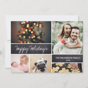 Happy Holidays Family Photo Collage Holiday Card