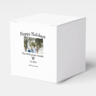 Happy holidays family photo renuion name letter ye favour box