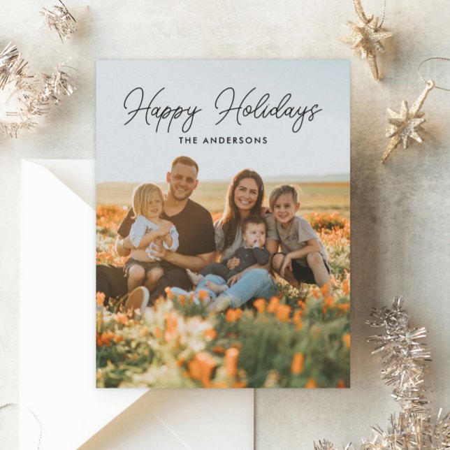 Happy Holidays Family Photo Shoot Christmas Card (Creator Uploaded)