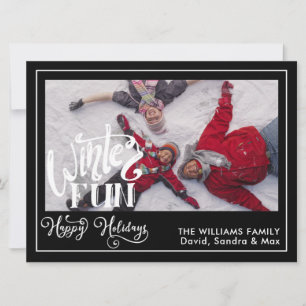 Happy Holidays   Family Winter Fun Card