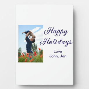 Happy holidays father son Christmas family gifts m Plaque