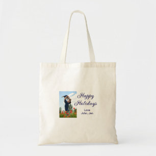 Happy holidays father son Christmas family gifts m Tote Bag