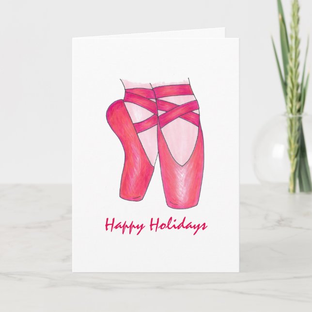 Happy Holidays Favourite Dance Teacher Ballet Card (Front)