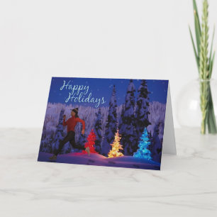 Happy Holidays - Female Runner Holiday Card