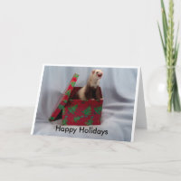 Happy Holidays Ferret Card