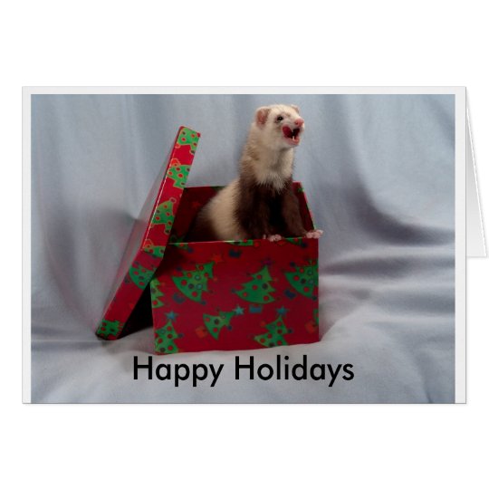 Happy Holidays Ferret Card