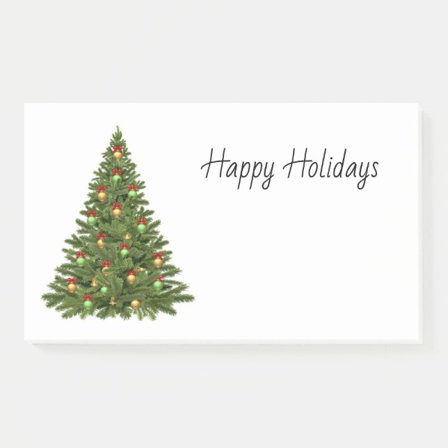Happy Holidays Festive Christmas Tree Post-it Notes (Front)