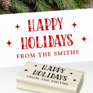 Happy Holidays festive font from name Rubber Stamp