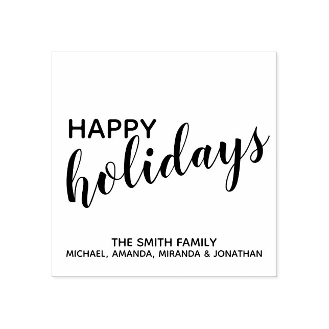 'Happy Holidays' Festive Rubber Stamp (Imprint)