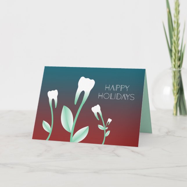 HAPPY HOLIDAYS flowering teeth Holiday Card (Front)
