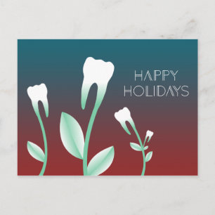 HAPPY HOLIDAYS flowering teeth Holiday Postcard
