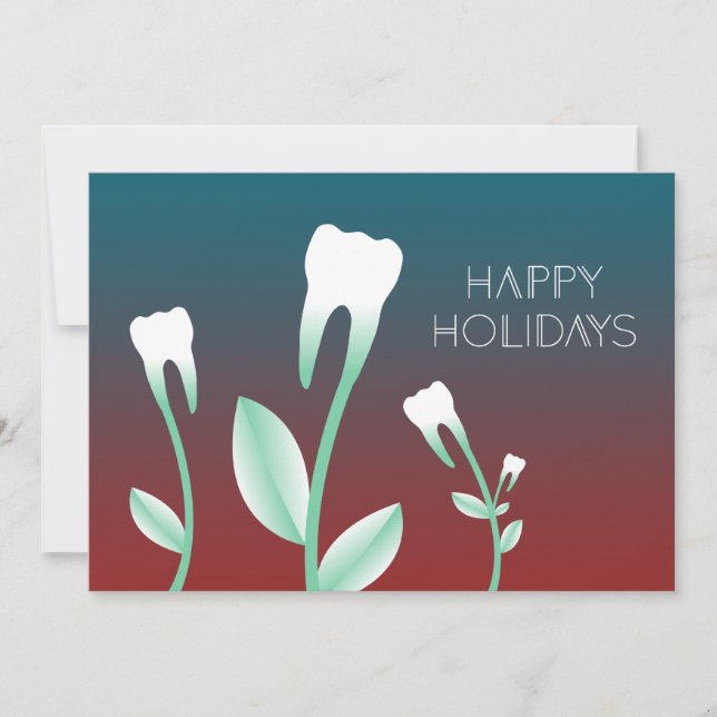 HAPPY HOLIDAYS flowering teeth Invitation (Front)