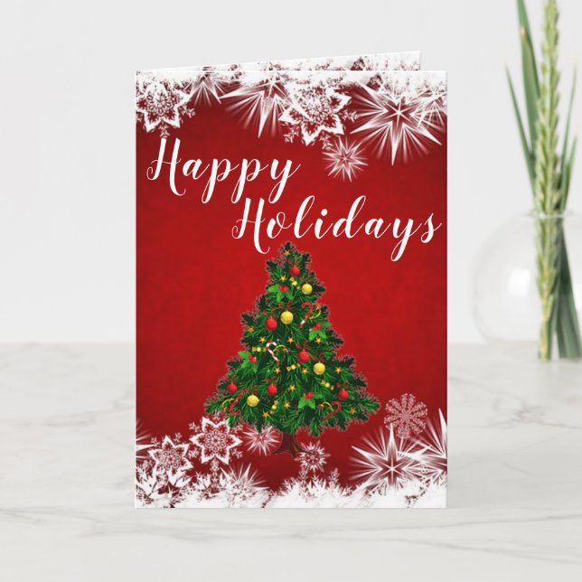 Happy Holidays Folded Greeting Card (Front)