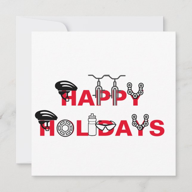 Happy Holidays For Cyclist  Holiday Card (Front)