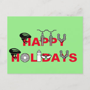 Happy Holidays For Cyclist  Holiday Postcard