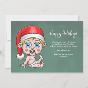 Happy Holidays from Baby Santa Christmas Card