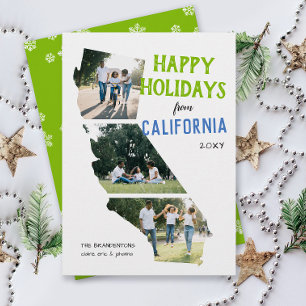 Happy Holidays from California Two Photo Card