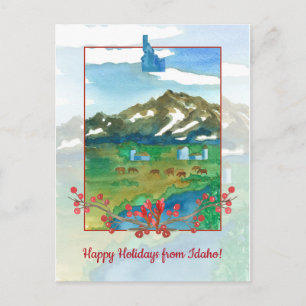 Happy Holidays from Idaho Ranch Cows Postcard