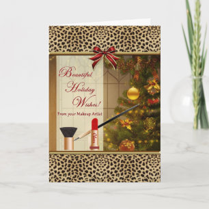 Happy Holidays From Makeup Artist Leopard Card