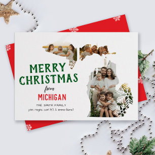 Happy Holidays from Michigan Three Photo Holiday Card
