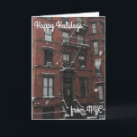 Happy Holidays from NYC Christmas Hanukkah Snow Holiday Card<br><div class="desc">Card features an original photograph of an Upper West Side brownstone in a winter snowstorm,  with HAPPY HOLIDAYS FROM NYC in a pretty font. Perfect for sending Christmas or Hanukkah holiday greetings!</div>