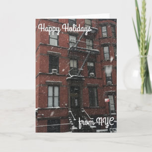 Happy Holidays from NYC Christmas Hanukkah Snow Holiday Card