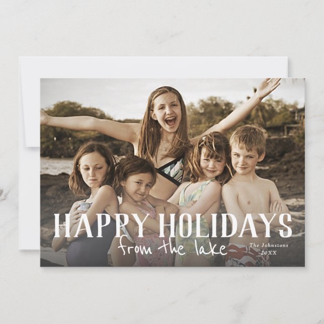 Happy Holidays from the lake location photo  Card (Front)