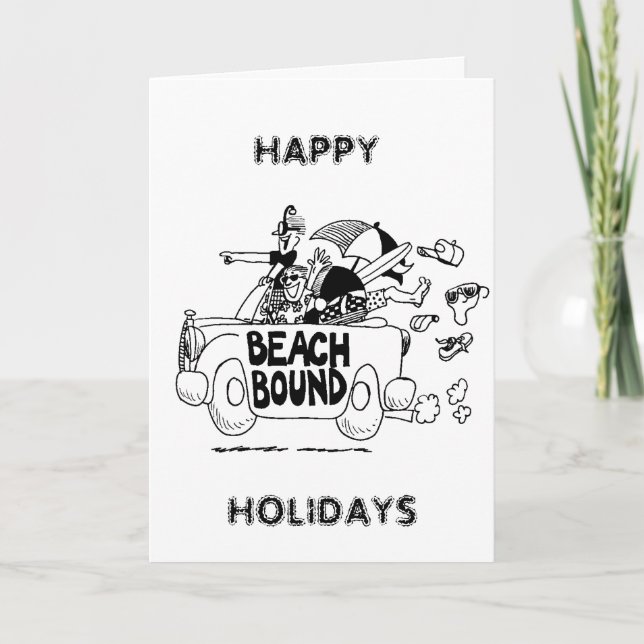HAPPY HOLIDAYS FROM US "BEACH BOUND BUMS" HOLIDAY CARD (Front)