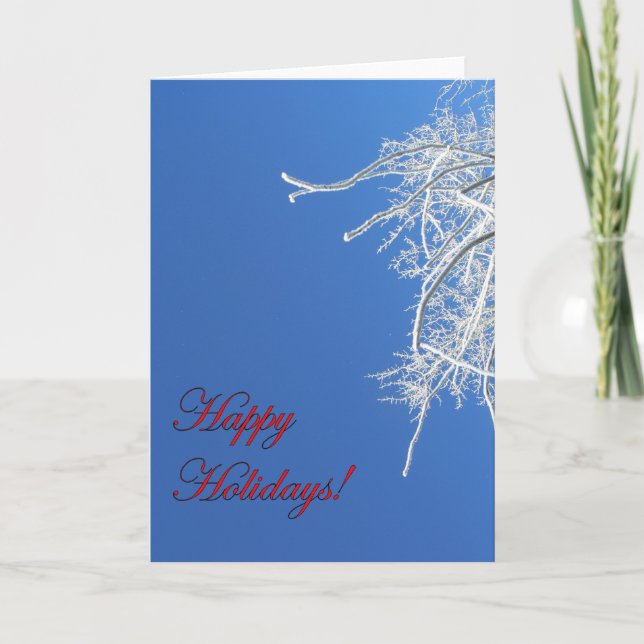 Happy Holidays Frosty Tree Card (Front)