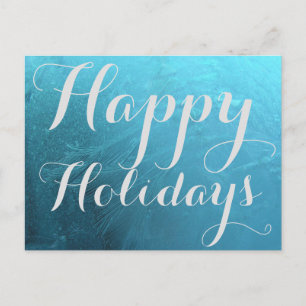 Happy Holidays Frozen Frost Christmas Typography Holiday Postcard
