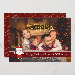 Happy Holidays Full Card Photo With Cute Santa