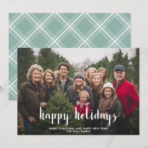 Happy Holidays Full Photo Modern Script Holiday Card
